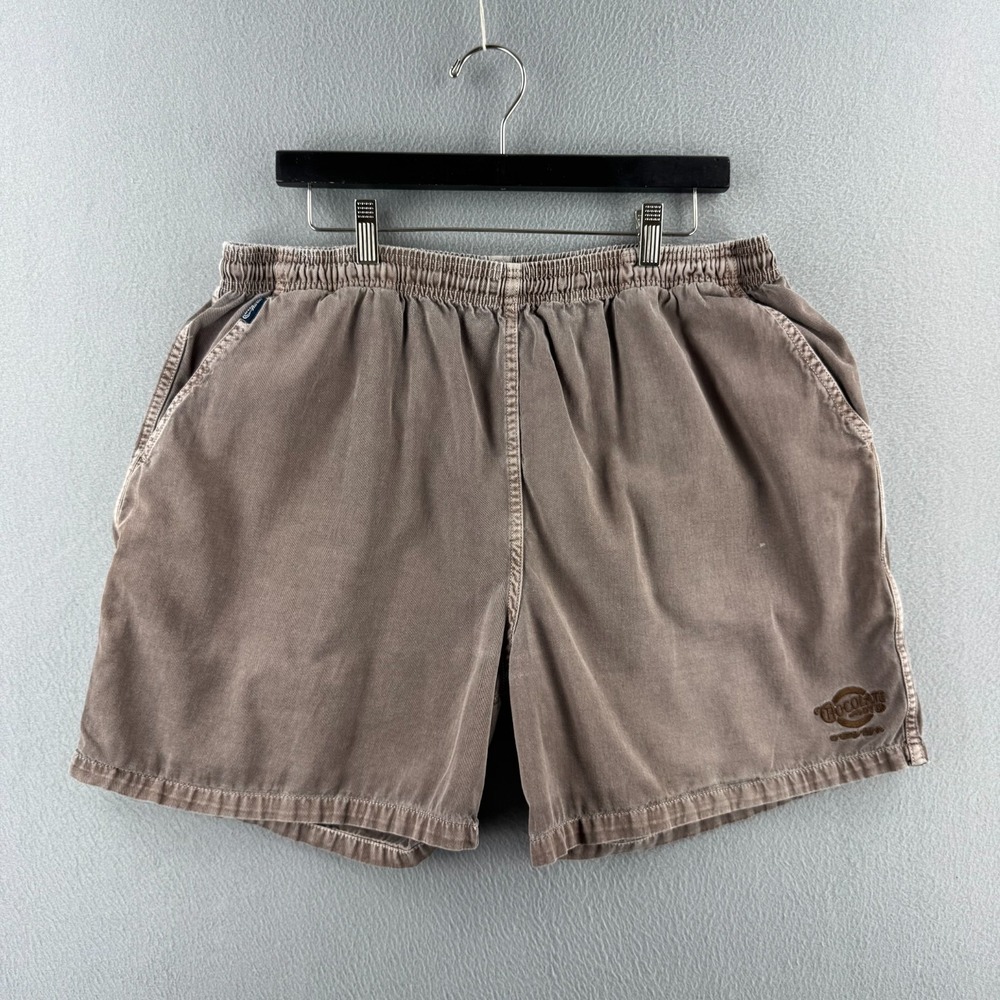 Crazy Shirts Hawaii Shorts Mens XL Brown Cotton Elastic Waist Chocolate Dyed